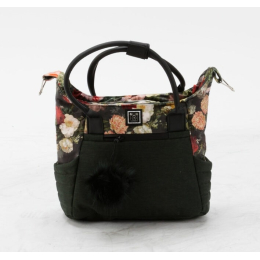 Коляска 3 в 1 Adamex Porto Retro Flowers PO-FL6 (цветы+т.зеленый)