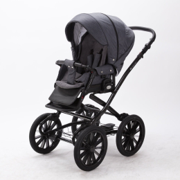 Коляска 2 в 1 Adamex Chantal Retro C201 (темно-серый+ткань)