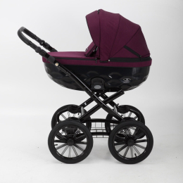 Коляска 2 в 1 Adamex Chantal Retro C207 (бордовый+ткань)