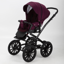 Коляска 2 в 1 Adamex Chantal Retro C207 (бордовый+ткань)