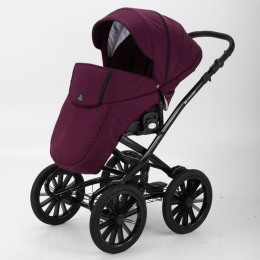 Коляска 3 в 1 Adamex Chantal Retro C207 (бордовый+ткань)