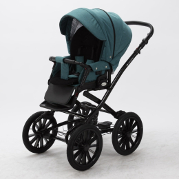 Коляска 2 в 1 Adamex Chantal Retro C209 (изумрудный+ткань)