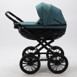 Коляска 3 в 1 Adamex Chantal Retro C209 (изумрудный+ткань)