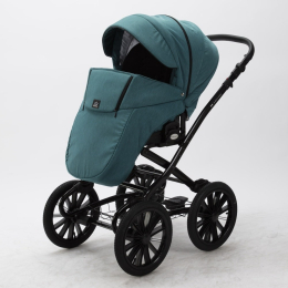 Коляска 3 в 1 Adamex Chantal Retro C209 (изумрудный+ткань)