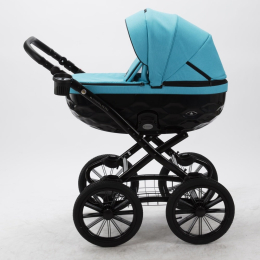 Коляска 2 в 1 Adamex Chantal Retro C212 (бирюзовый+ткань)