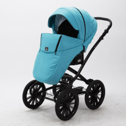 Коляска 2 в 1 Adamex Chantal Retro C212 (бирюзовый+ткань)