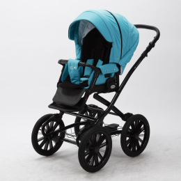 Коляска 2 в 1 Adamex Chantal Retro C212 (бирюзовый+ткань)