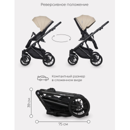 Коляска 2 в 1 Riko Basic Delta Ecco, 11 Camel (песочный)