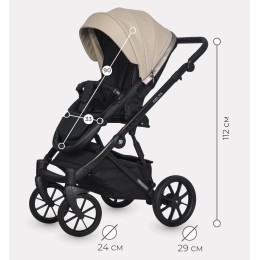 Коляска 2 в 1 Riko Basic Delta Ecco, 11 Camel (песочный)