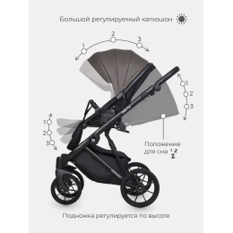 Коляска 2 в 1 Riko Basic Delta Ecco, 12 Mocco (темно-коричневый)