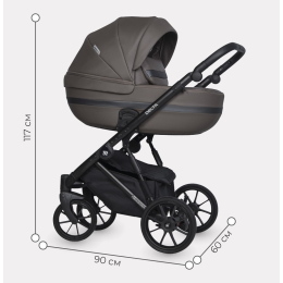 Коляска 3 в 1 Riko Basic Delta Ecco, 12 Mocco (темно-коричневый)