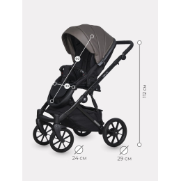 Коляска 3 в 1 Riko Basic Delta Ecco, 12 Mocco (темно-коричневый)
