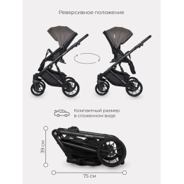 Коляска 3 в 1 Riko Basic Delta Ecco, 12 Mocco (темно-коричневый)