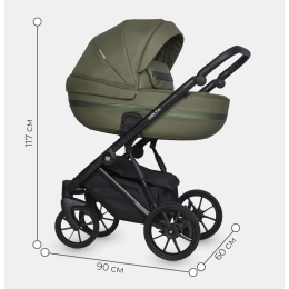 Коляска 3 в 1 Riko Basic Delta Ecco, 13 Olive (оливковый)