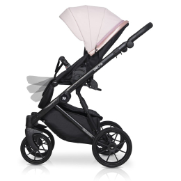 Коляска 2 в 1 Riko Basic Delta Ecco, 14 Rose (светло-розовый)