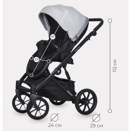 Коляска 3 в 1 Riko Basic Delta, 01 Grey Fox (серый) 