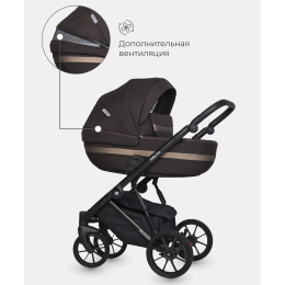 Коляска 3 в 1 Riko Basic Delta, 04 Chocolate (Шоколадный)
