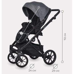 Коляска 3 в 1 Riko Basic Delta, 05 Carbon (Темно-серый)