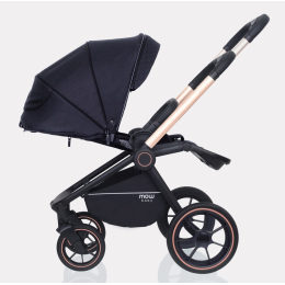 Коляска 2 в 1 Mowbaby Zoom PU, RA086 Gold Black (Черный)