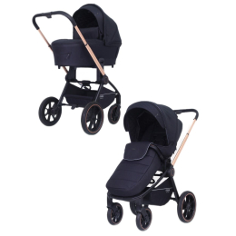Коляска 2 в 1 Mowbaby Zoom PU, RA086 Gold Black (Черный)