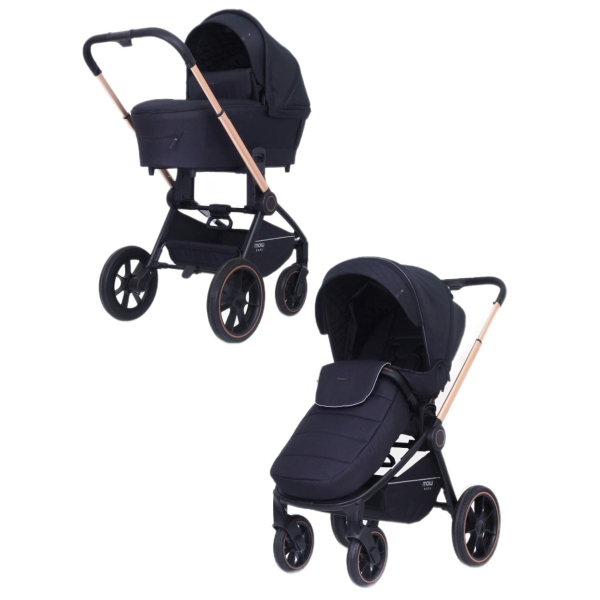Коляска 2 в 1 Mowbaby Zoom PU, RA086 Gold Black (Черный)