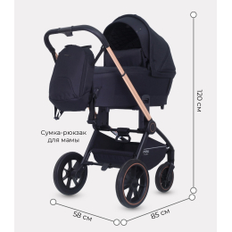Коляска 2 в 1 Mowbaby Zoom PU, RA086 Gold Black (Черный)