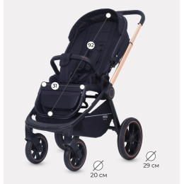 Коляска 2 в 1 Mowbaby Zoom PU, RA086 Gold Black (Черный)