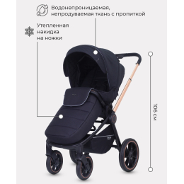 Коляска 2 в 1 Mowbaby Zoom PU, RA086 Gold Black (Черный)