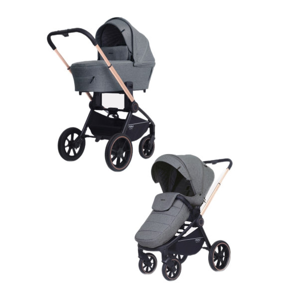 Коляска 2 в 1 Mowbaby Zoom PU, RA086 Gold Grey (Серый)