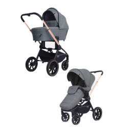 Коляска 2 в 1 Mowbaby Zoom PU, RA086 Gold Grey (Серый)