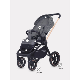 Коляска 2 в 1 Mowbaby Zoom PU, RA086 Gold Grey (Серый)