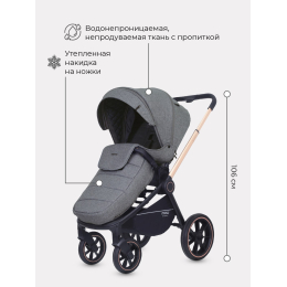 Коляска 2 в 1 Mowbaby Zoom PU, RA086 Gold Grey (Серый)