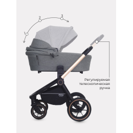 Коляска 2 в 1 Mowbaby Zoom PU, RA086 Gold Grey (Серый)