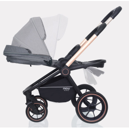 Коляска 3 в 1 Mowbaby Zoom PU, RA087 Gold Grey (Серый)