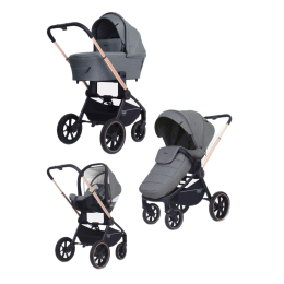 Коляска 3 в 1 Mowbaby Zoom PU, RA087 Gold Grey (Серый)