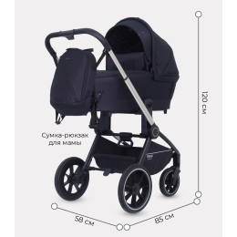 Коляска 2 в 1 Mowbaby Zoom PU, RA086 Silver Black (Черный)