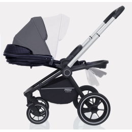 Коляска 2 в 1 Mowbaby Zoom PU, RA086 Silver Black (Черный)