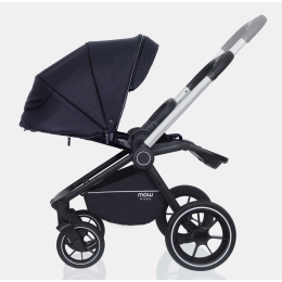 Коляска 2 в 1 Mowbaby Zoom PU, RA086 Silver Black (Черный)