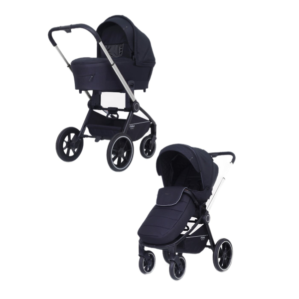 Коляска 2 в 1 Mowbaby Zoom PU, RA086 Silver Black (Черный)