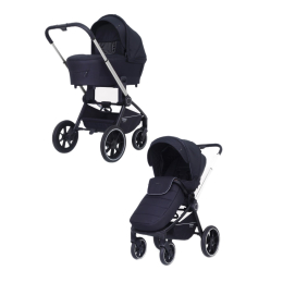 Коляска 2 в 1 Mowbaby Zoom PU, RA086 Silver Black (Черный)