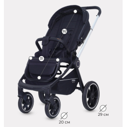 Коляска 2 в 1 Mowbaby Zoom PU, RA086 Silver Black (Черный)