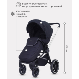 Коляска 2 в 1 Mowbaby Zoom PU, RA086 Silver Black (Черный)