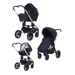 Коляска 3 в 1 Mowbaby Zoom PU, RA087 Silver Black (Черный)