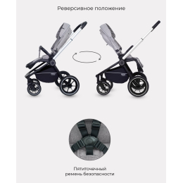 Коляска 3 в 1 Mowbaby Zoom PU, RA087 Silver Beige (Бежевый)