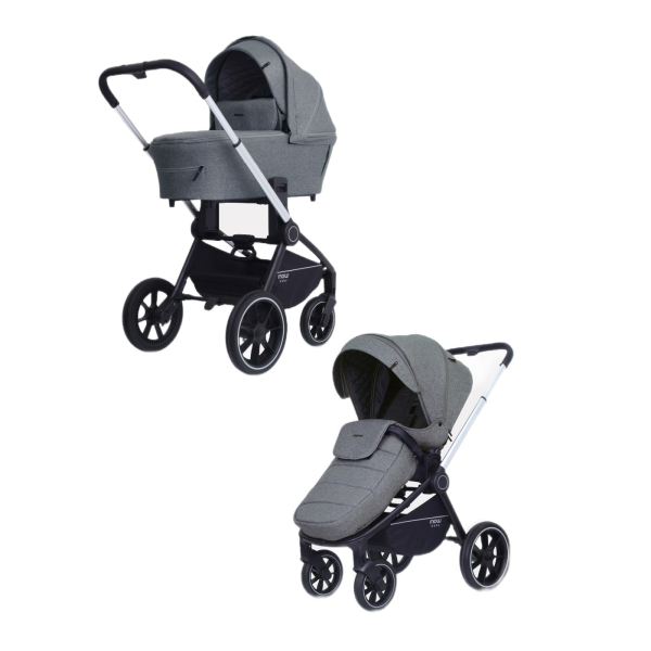 Коляска 2 в 1 Mowbaby Zoom PU, RA086 Silver Grey (Серый)