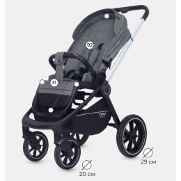 Коляска 2 в 1 Mowbaby Zoom PU, RA086 Silver Grey (Серый)