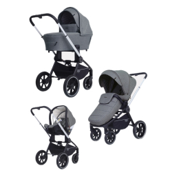 Коляска 3 в 1 Mowbaby Zoom PU, RA087 Silver Grey (Серый)