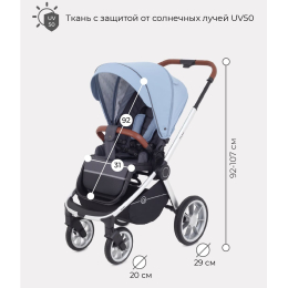Коляска 2 в 1 Rant Flex 2022, RA070 Pacific Blue (Голубой)
