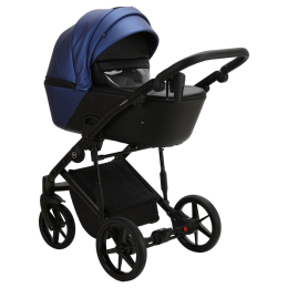 Коляска 2 в 1 Adamex Mobi Deluxe, SD-13 (синий перл.+черная эко-кожа)