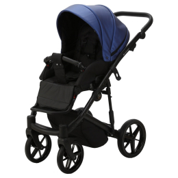 Коляска 2 в 1 Adamex Mobi Deluxe, SD-13 (синий перл.+черная эко-кожа)